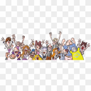 Crowd clipart person comic. Cartoon party people hd