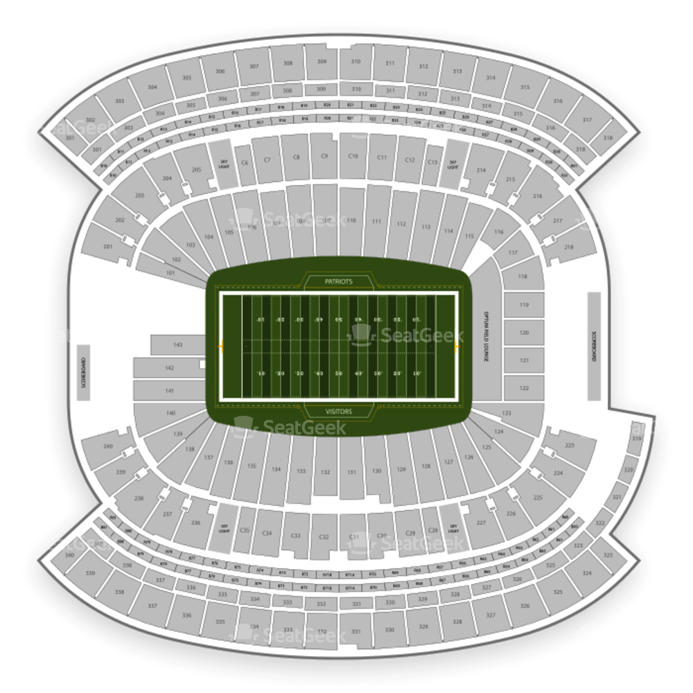 Gillette chart map seatgeek. Crowd clipart stadium seating