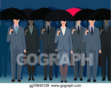 Vector art stand out. Crowd clipart standing