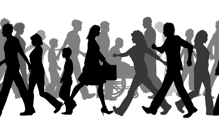 Silhouette person transprent png. Crowd clipart walking
