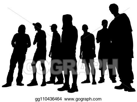 Vector art young boys. Crowd clipart youngster