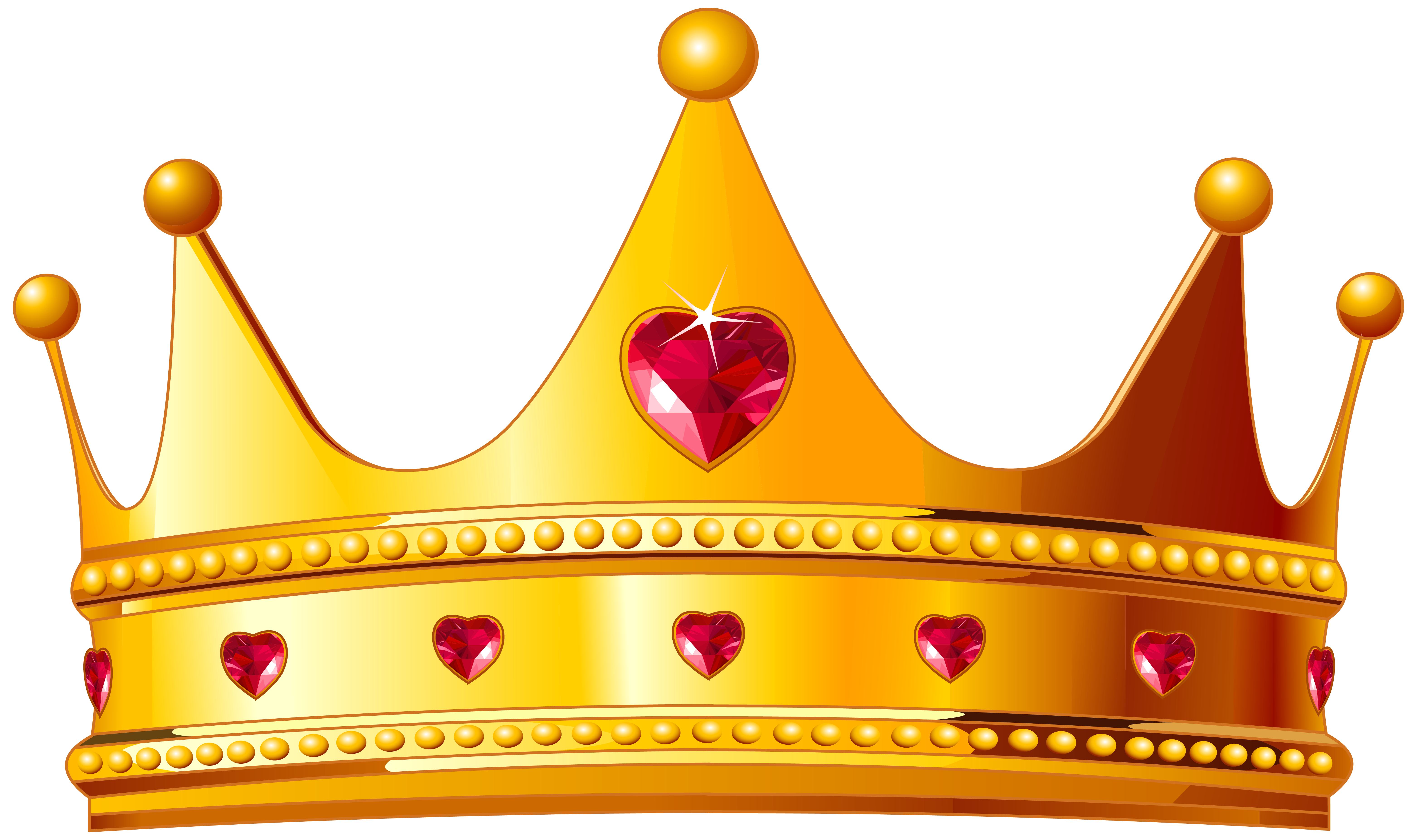 Golden with hearts png. Crown clip art beauty queen crown