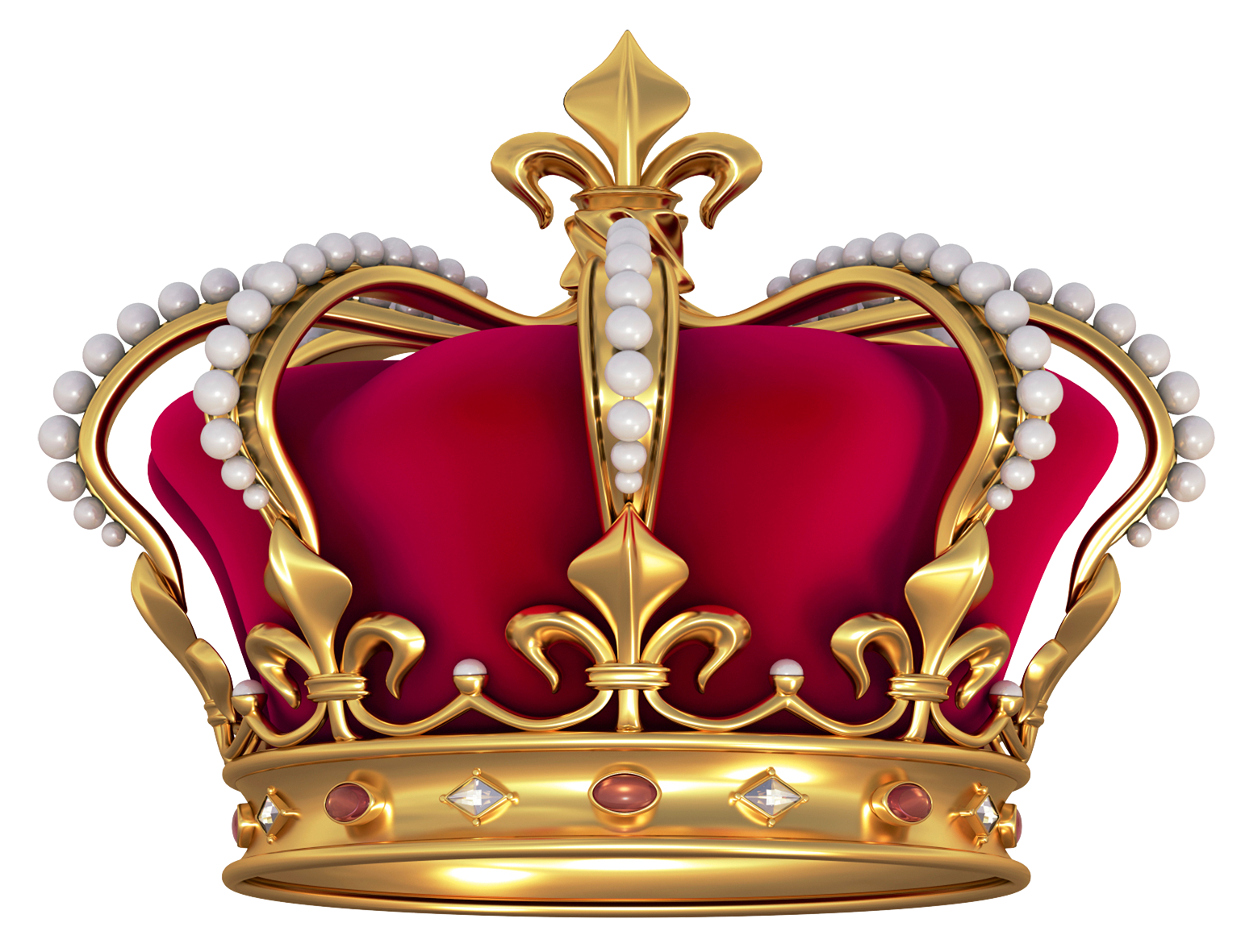 Red gold with pearls. Clipart crown medieval crown