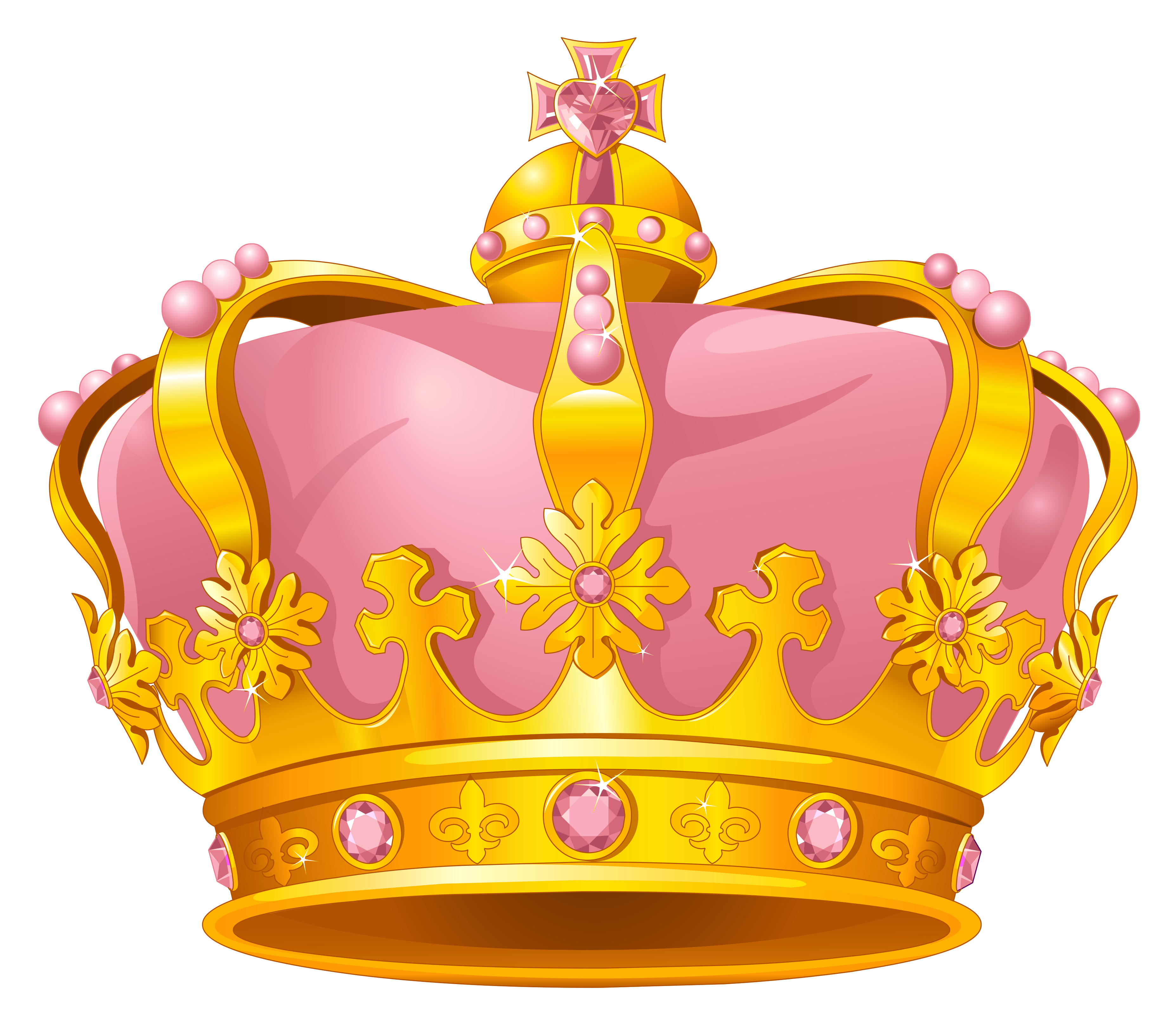 Golden pink png clipart. Crown clip art high resolution
