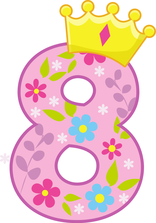Crown clipart cute. Number with princess collection