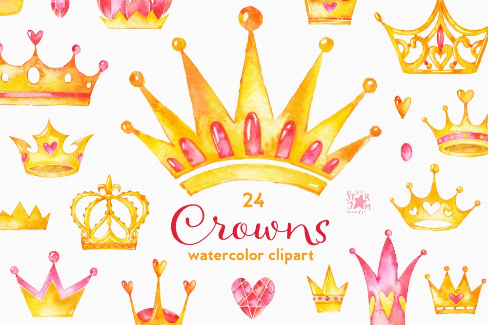 crown clipart watercolor