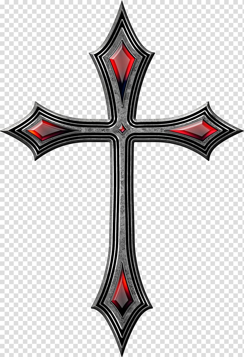 Red and black cross. Crucifix clipart artistic