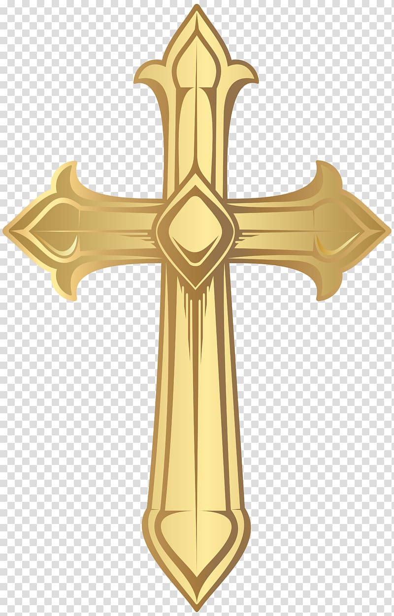 Gold illustration transparent . Crucifix clipart decorative cross
