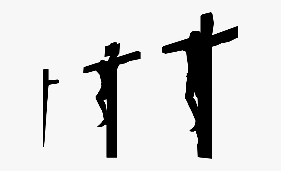 Jesus on the silhouette. Crucifix clipart masculine cross