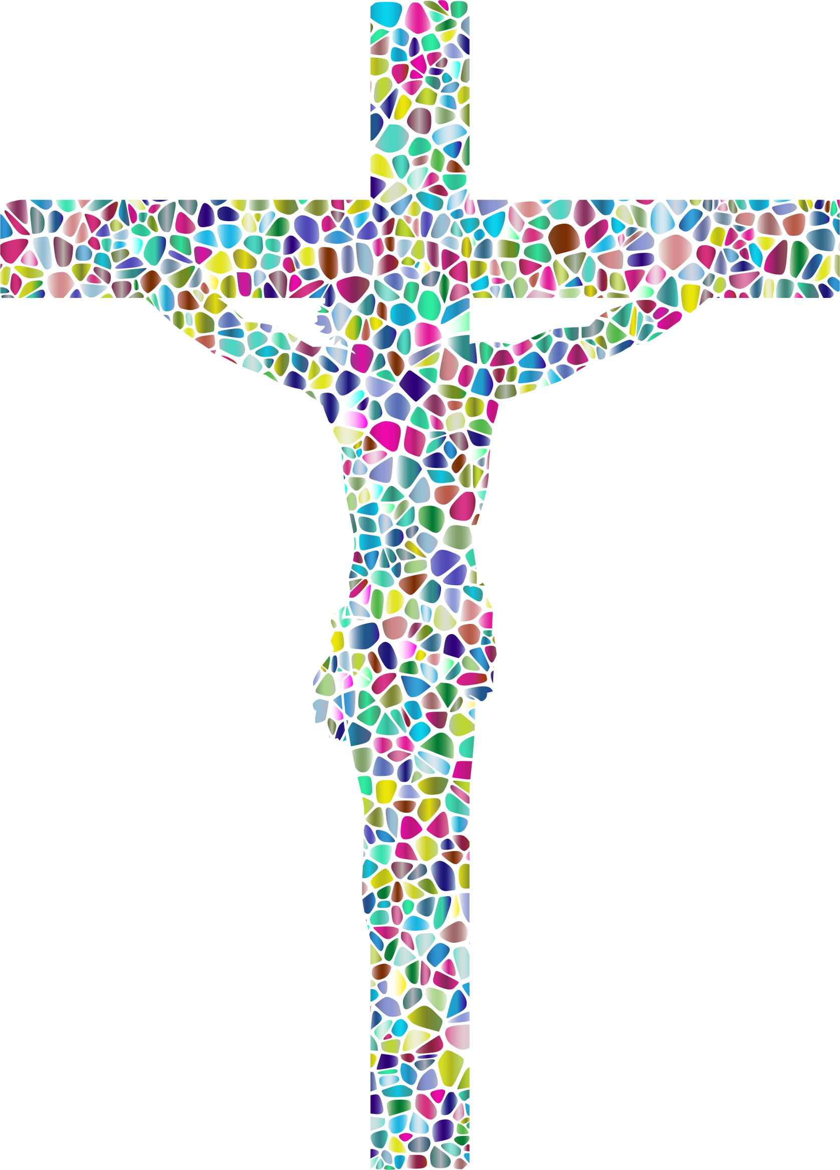 Crucifix clipart turquoise cross. Polyprismatic tiled big image