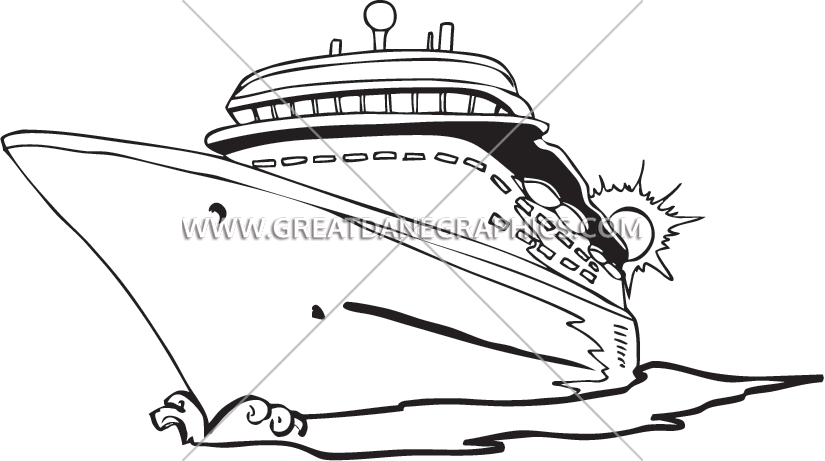 cruise clipart black and white