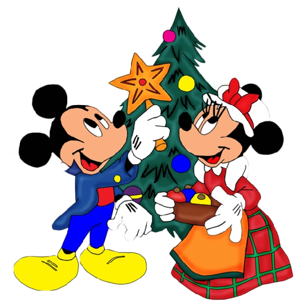 Disney christmas cartoon characters. Mickey clipart tree