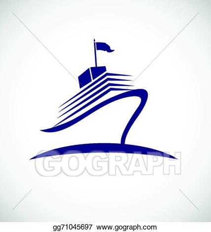 Vector travel illustration . Cruise clipart logo