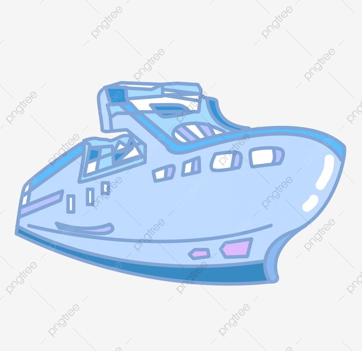Cruise clipart steamer boat. Hand drawn blue ship