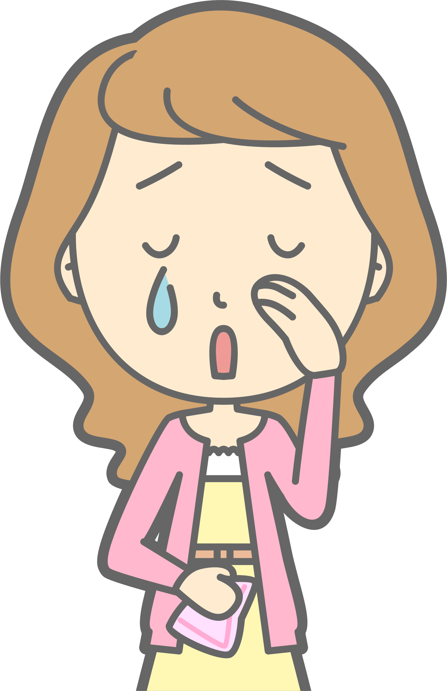Sad Cartoon Girl Crying Clip Art