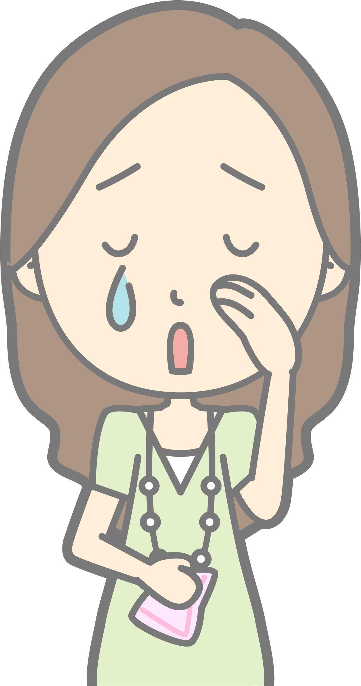 young clipart cry