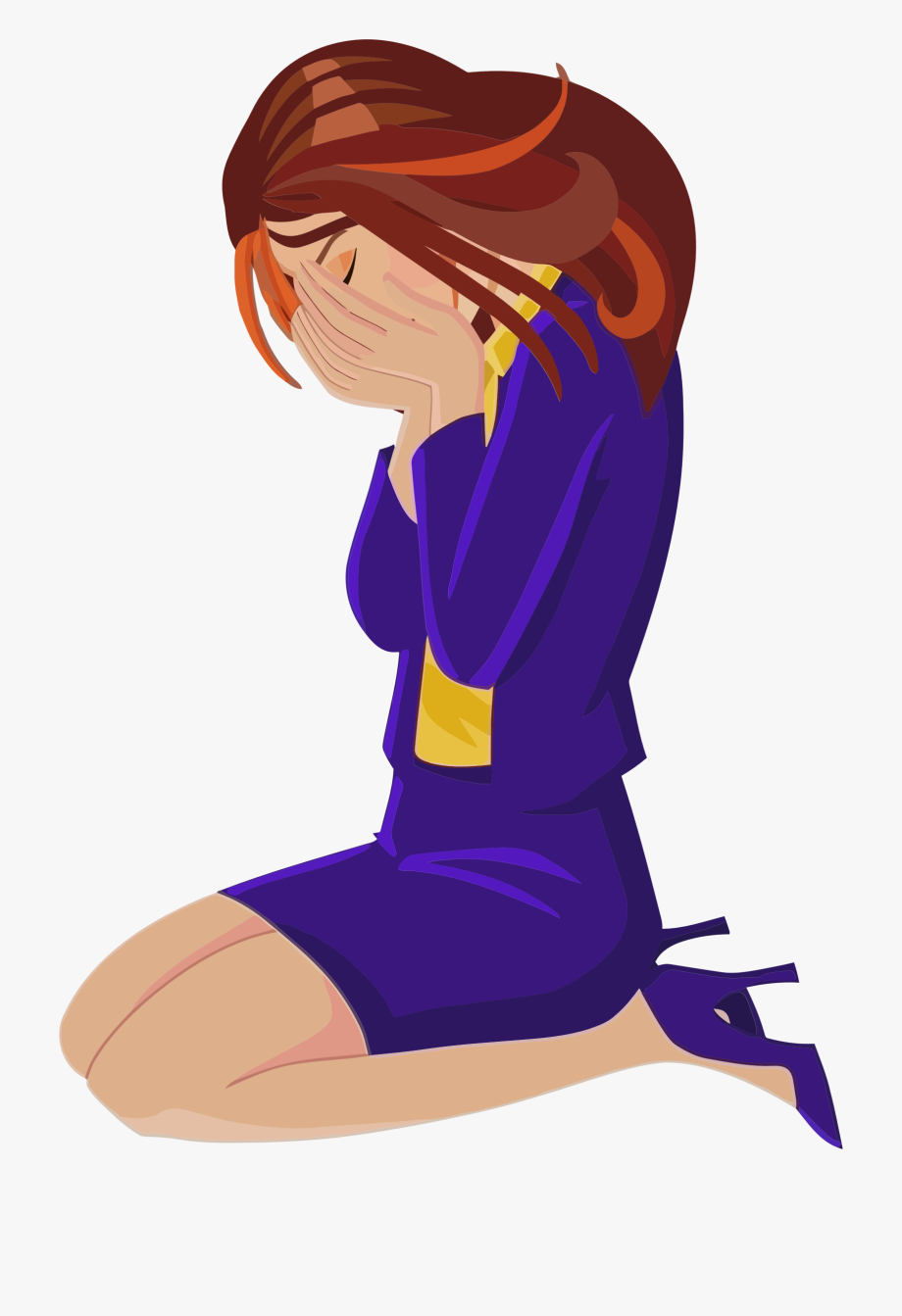 Sad Cartoon Girl Crying Clip Art