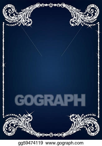 Crystal clipart border. Vector illustration frame background