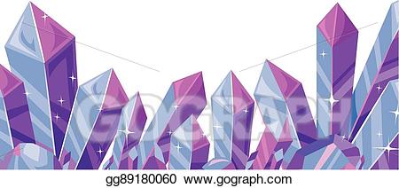 Crystal clipart border. Vector crystals illustration 