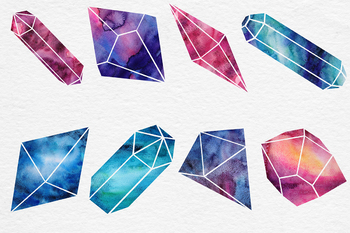 crystal clipart watercolor