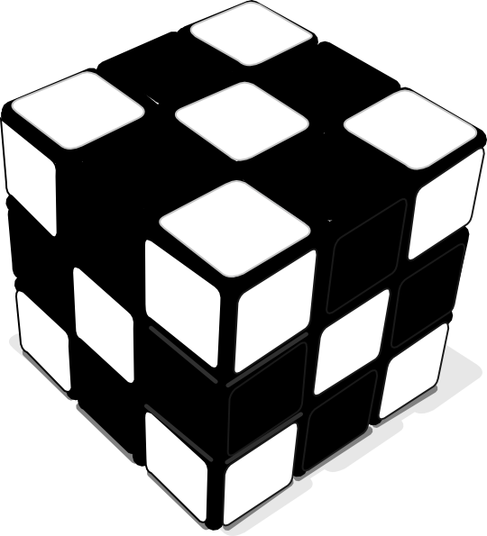 cube clipart black and white
