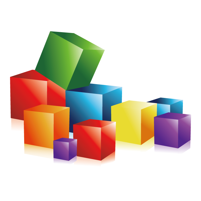 cube clipart colored block