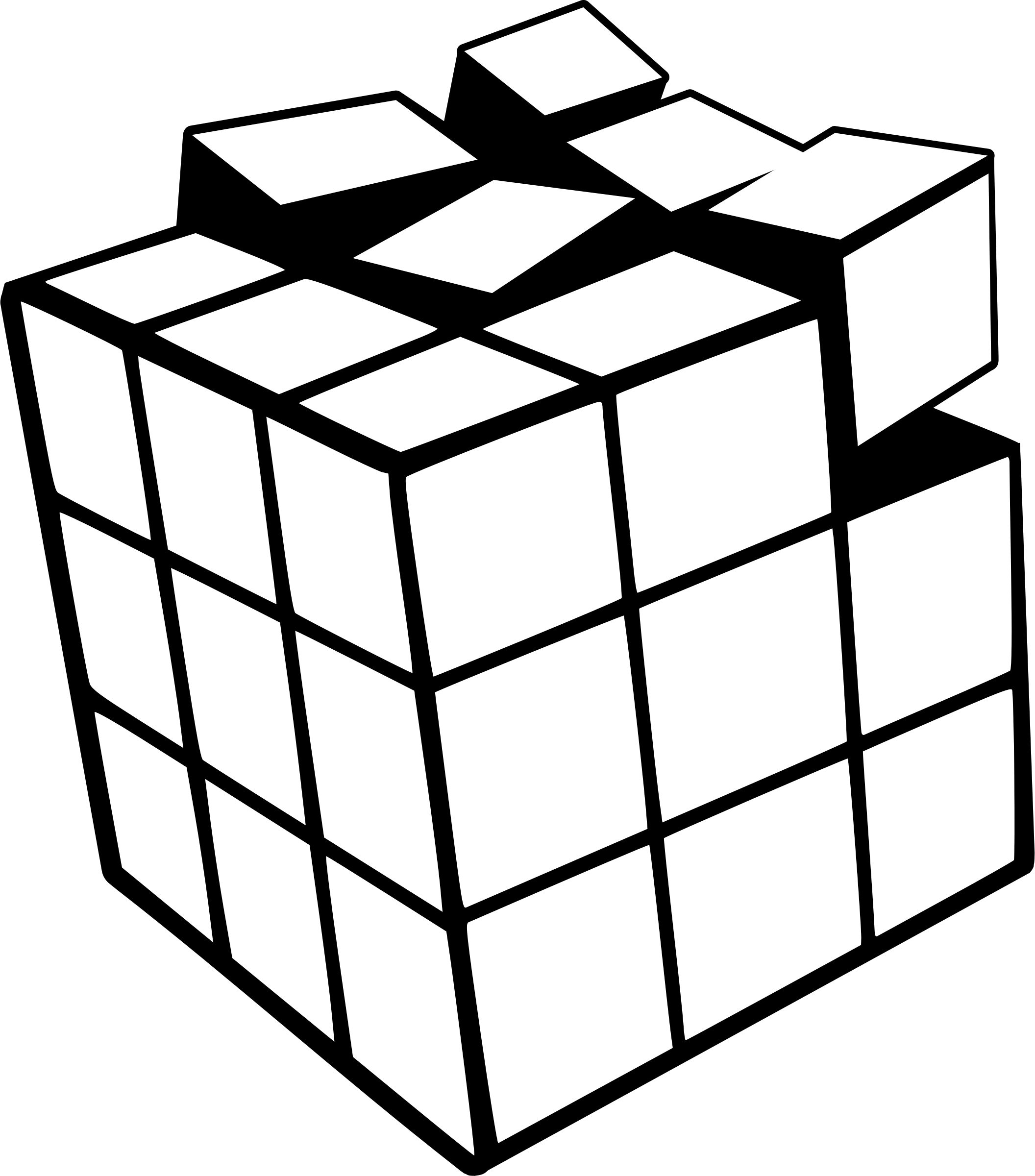 cube clipart coloring page