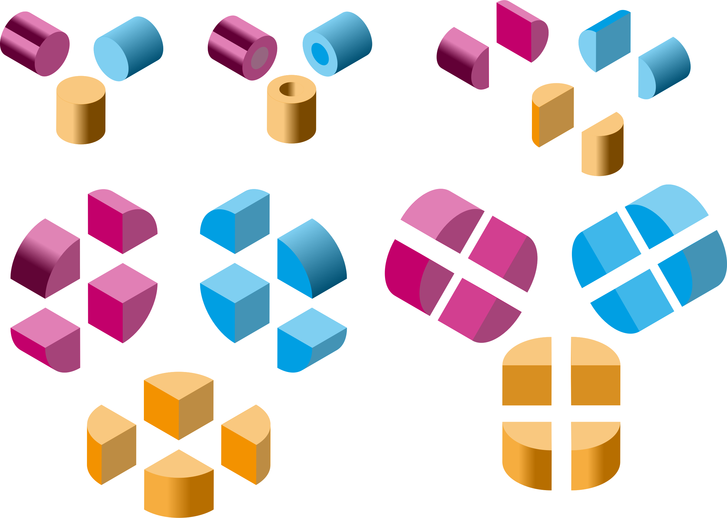 cube clipart cylinder shape