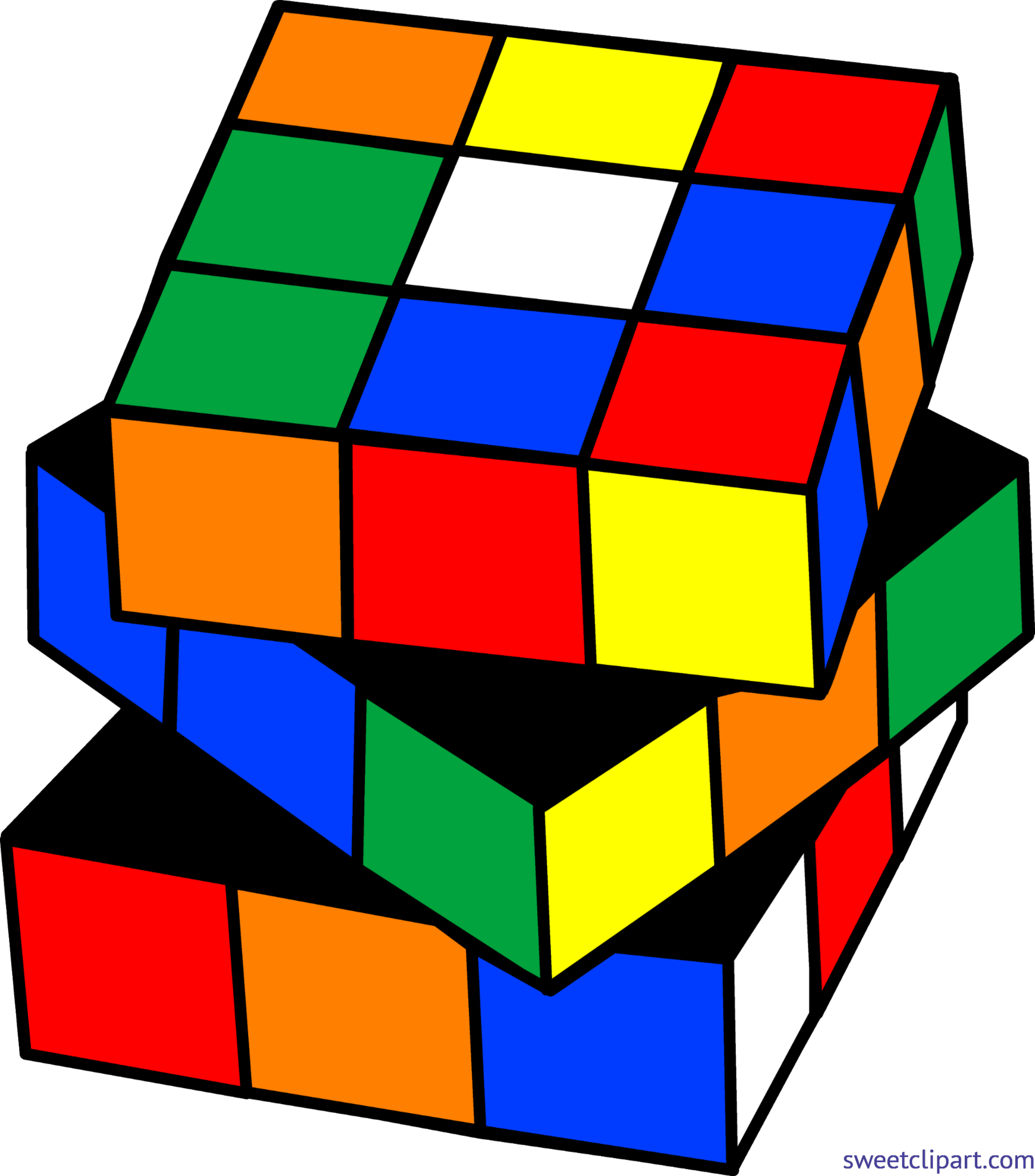 one clipart linking cube