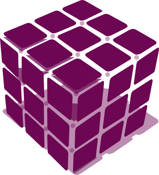Rubiks white changed clip. Cube clipart violet