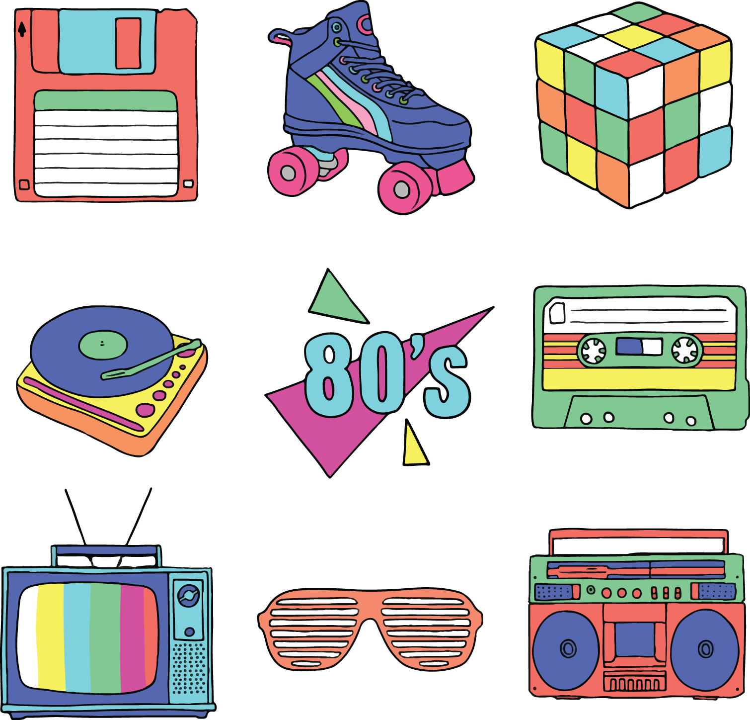 80's clipart transparent