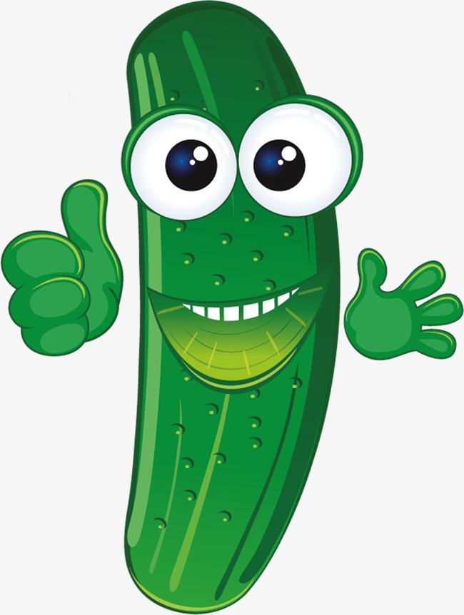 Smiling cartoon personification smile. Cucumber clipart