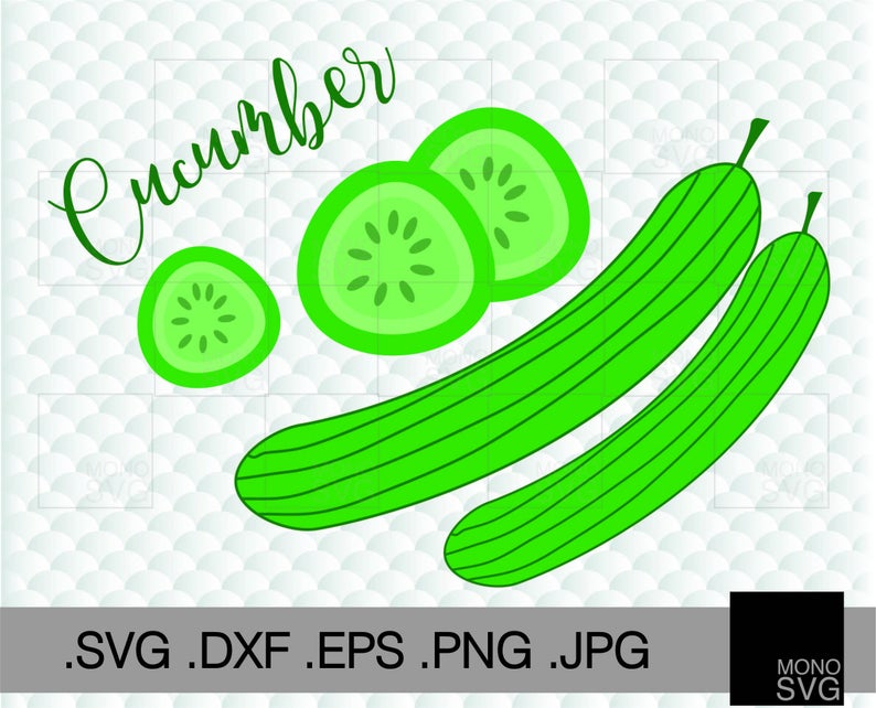 Cucumber clipart svg. Silhouette green cricut cut
