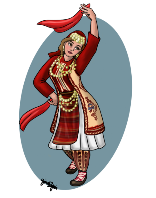 Albanian and history moj. Culture clipart traditional clothing
