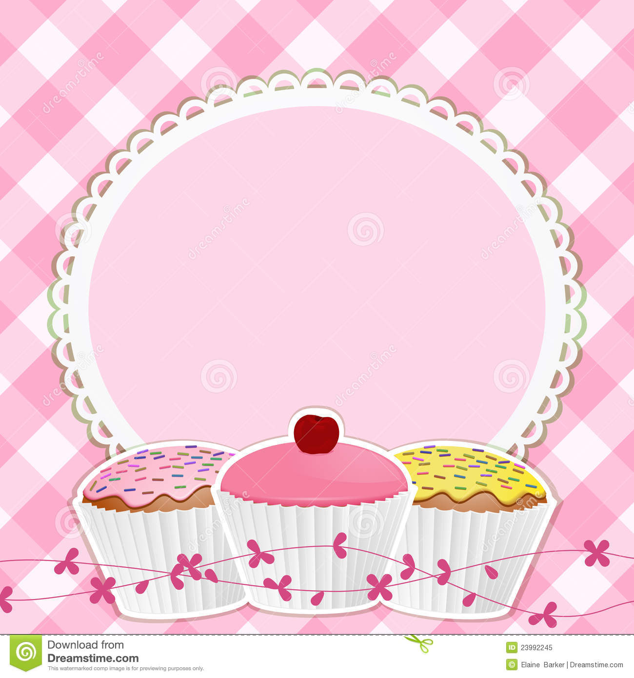Cupcakes border station . Cupcake clipart boarder