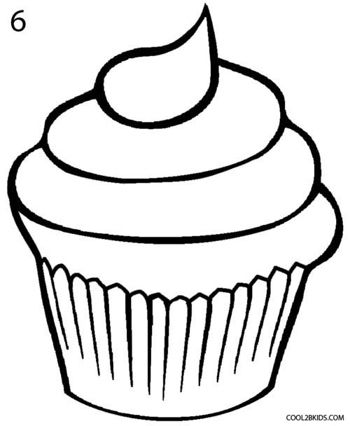 Cupcake clipart easy. Pencil and in color