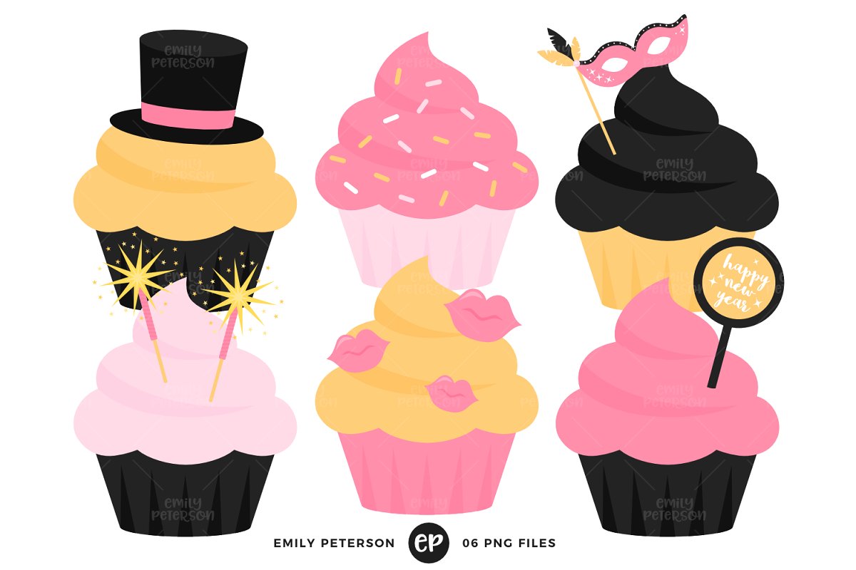 cupcake clipart new year
