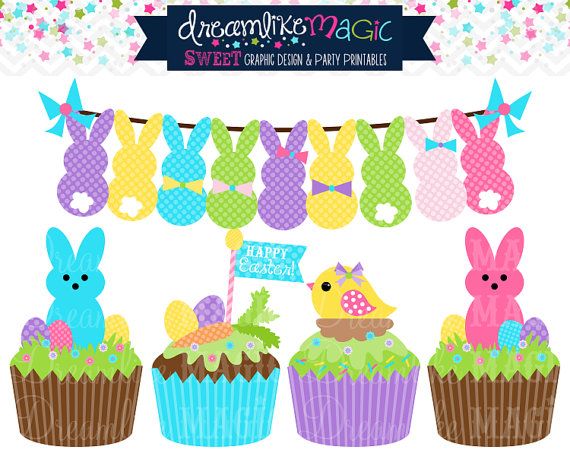 Raster party cupcakes easter. Cupcake clipart spring