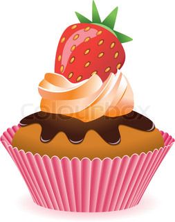 Vector with crochet . Cupcakes clipart strawberry cupcake