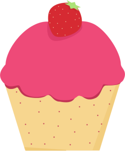 Cupcake clip art image. Muffins clipart strawberry muffin