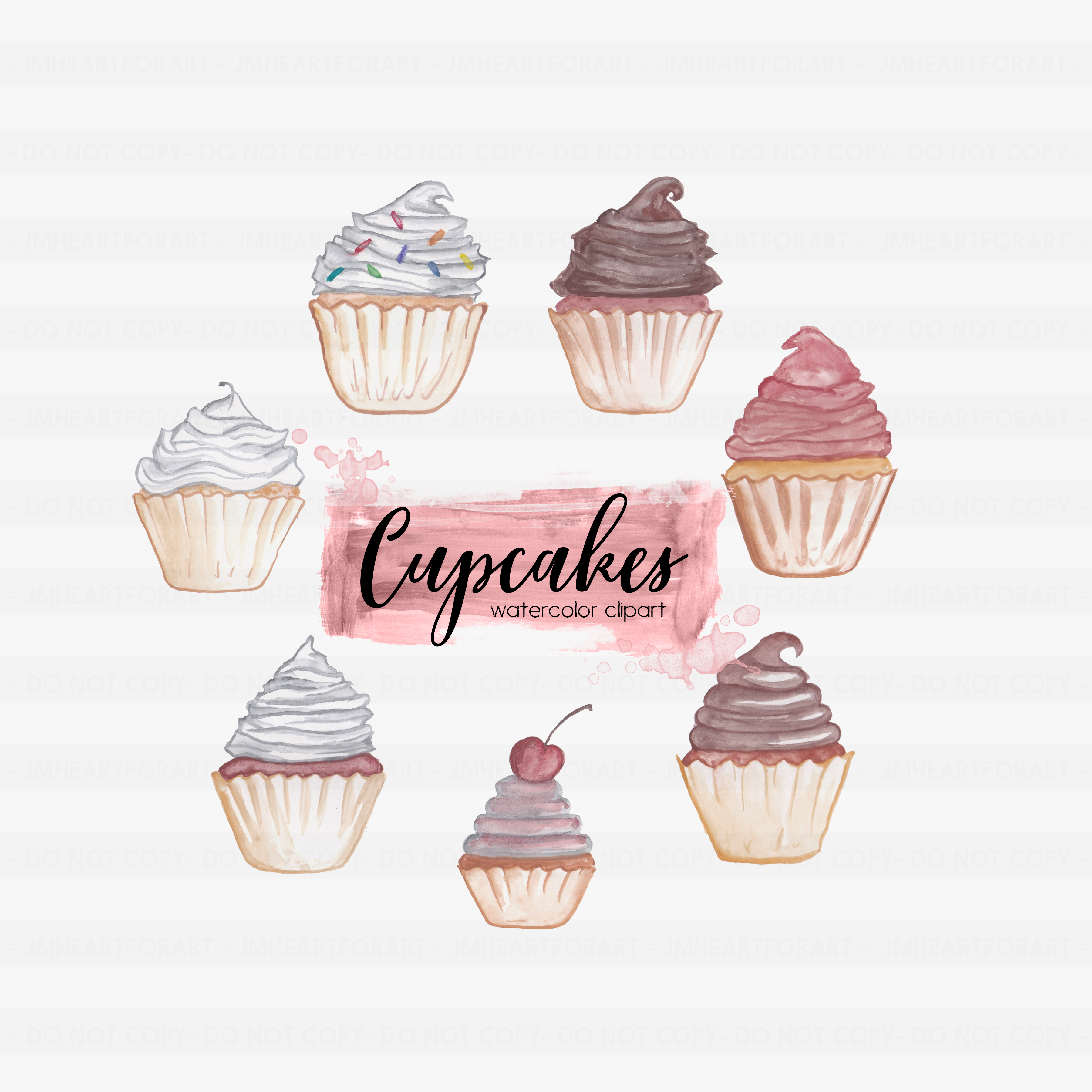 cupcake clipart watercolor