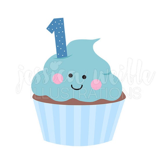 Cupcakes clipart boy. Blue boys first birthday