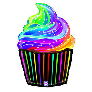 Details about rainbow balloon. Cupcakes clipart colored cupcake