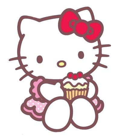 Cupcakes clipart cupcake hello kitty. With a kawaii happy