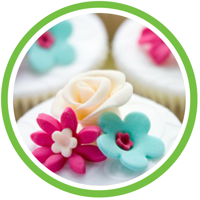 Cupcakes clipart flower. Border library free images