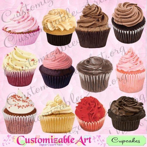 cupcakes clipart realistic