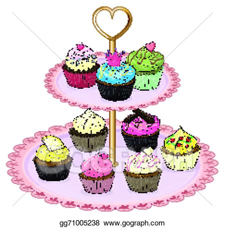 Cupcakes clipart tray cupcake. Vector stock a with