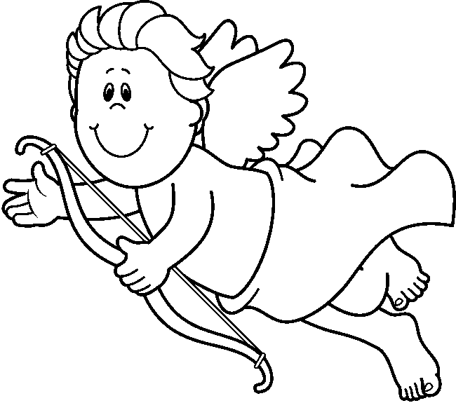cupid clipart black and white
