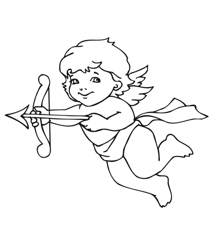 cupid clipart coloring page