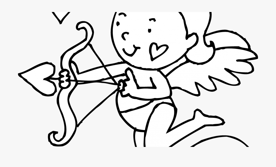 cupid clipart coloring page